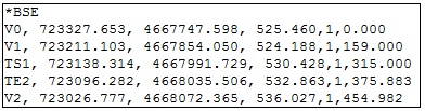 Ejemplo de formato .BSE Ejemplo de formato .BSE